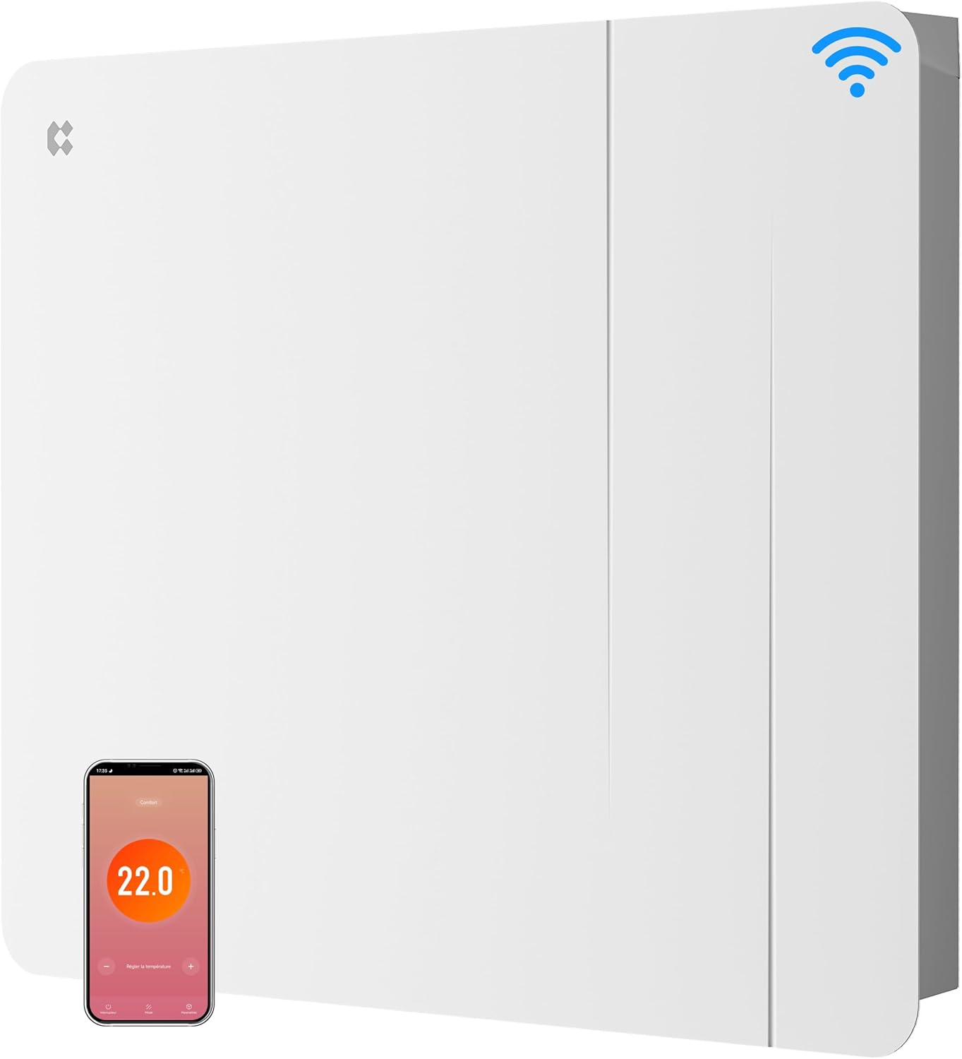 radiateur ciarra 1000w wifi connecte inertie seche mural controle distance