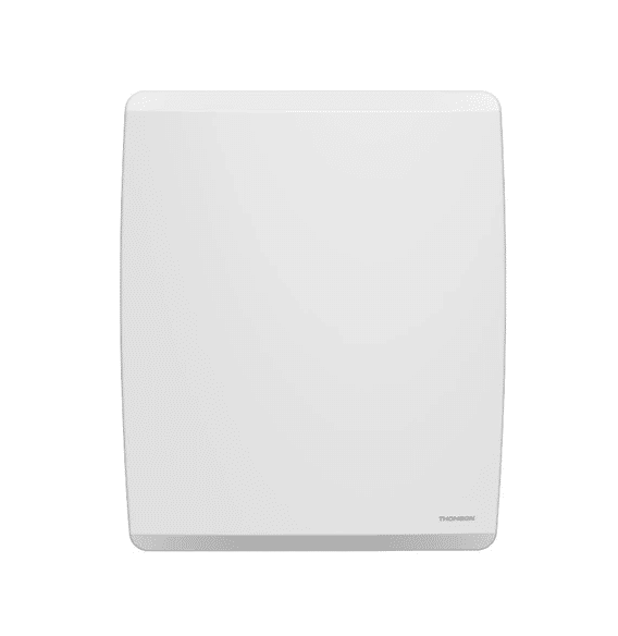 radiateur électrique connecté WiFi Thomson MOLY 1000W dans un salon moderne, offrant une chaleur homogène et contrôlable à distance.